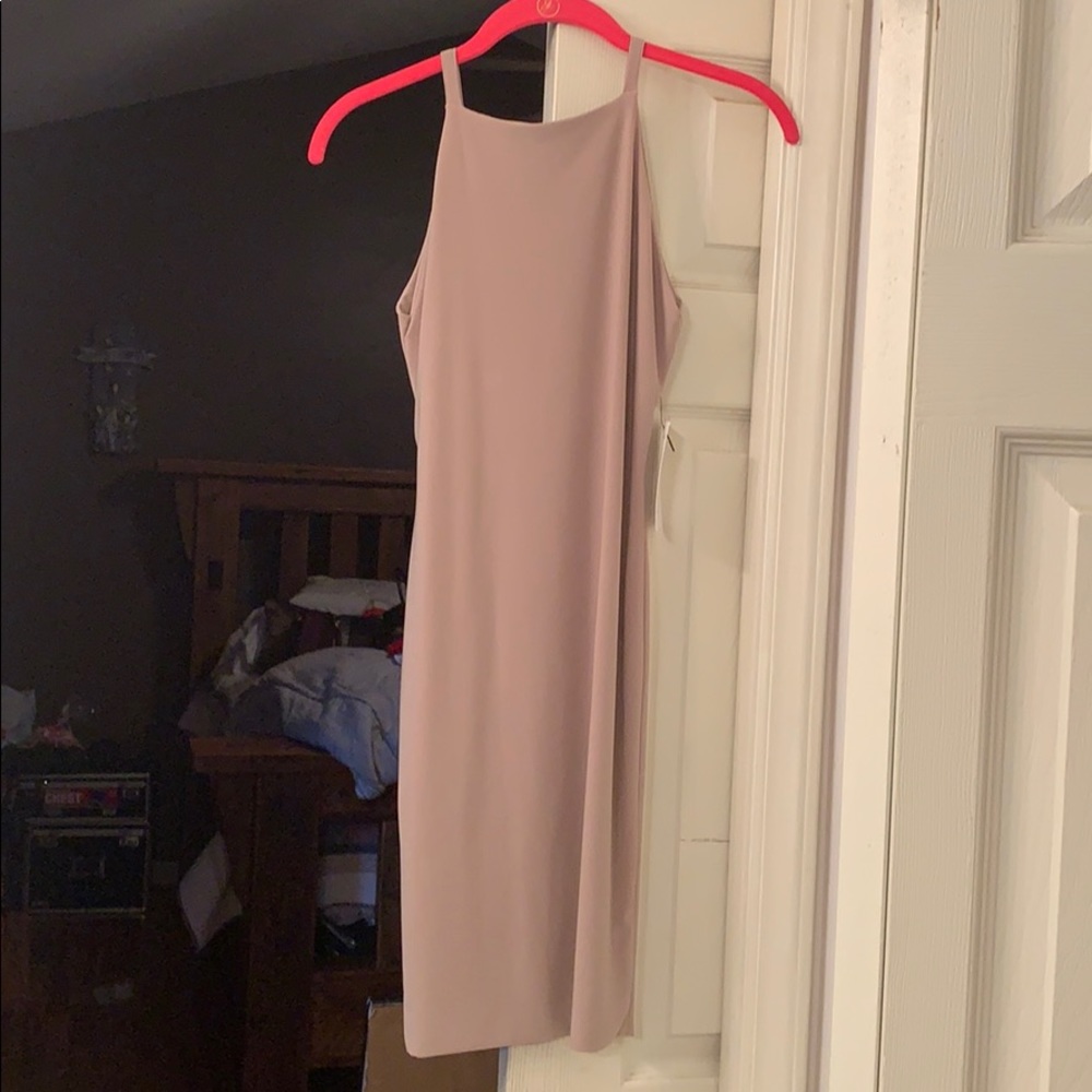 Dash dress tan in color